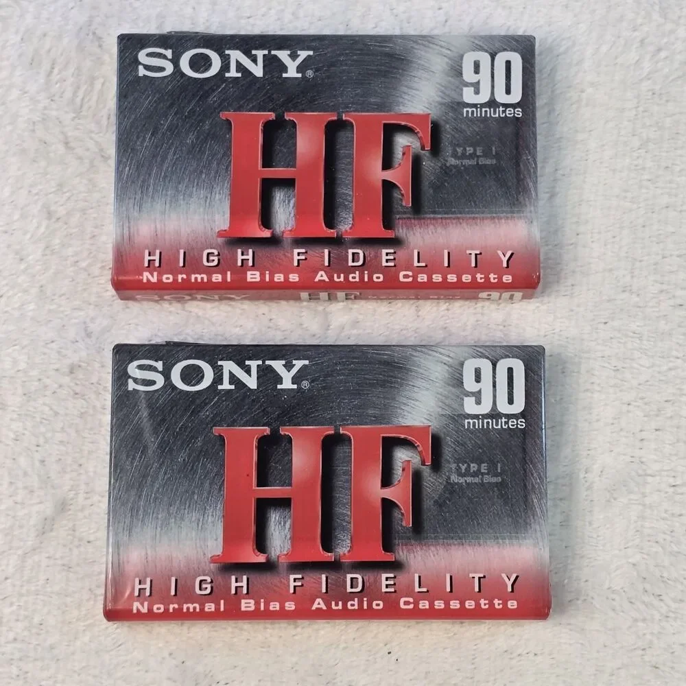 SONY HF High Fidelity Normal Bias Blank Audio Cassette Tapes 90 Minute SEALED x2